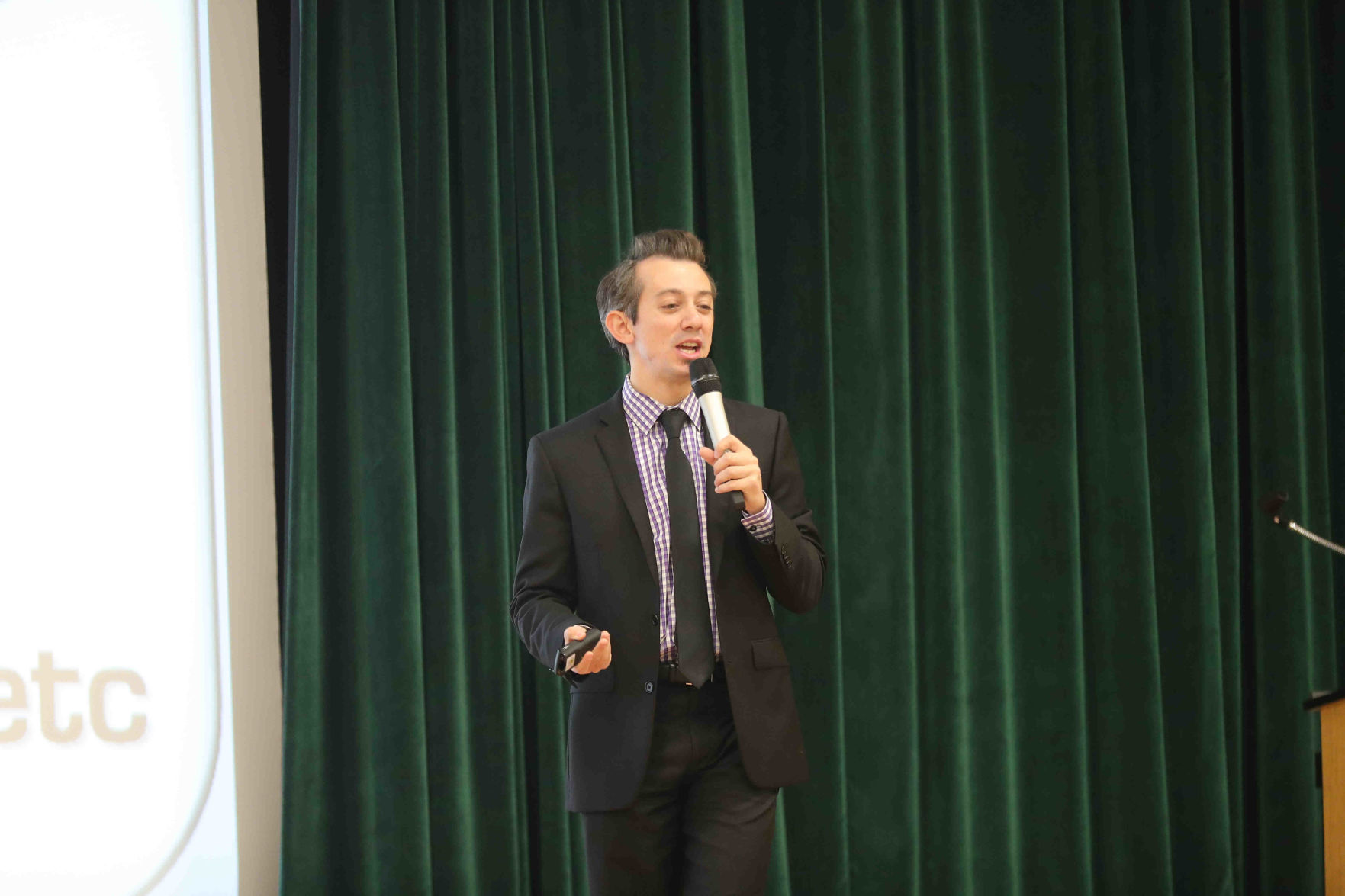 Meteorologist Joe Martucci at Frog Pond Elementary School